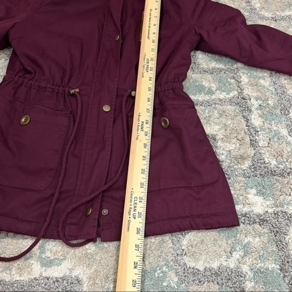 C’esstoi Mulberry Anorak Jacket Womens Faux Fur Lining And Front Tie size small - Picture 8 of 12